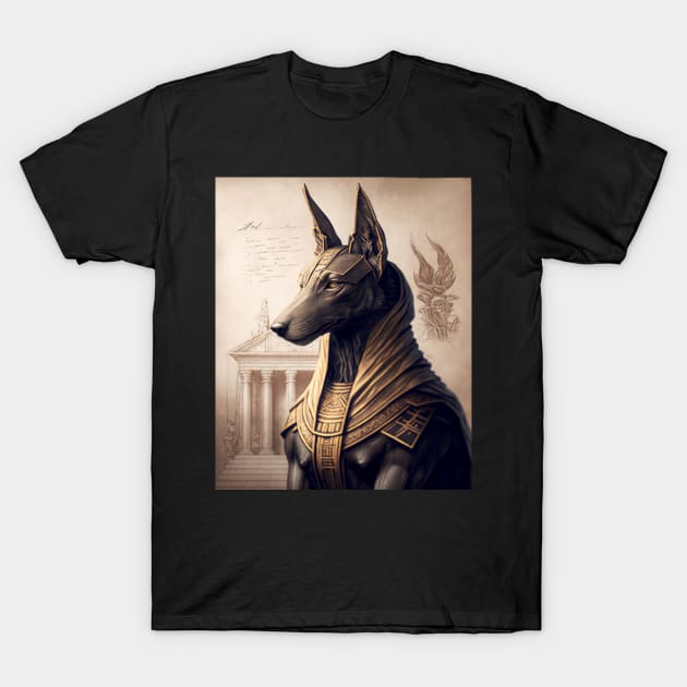 Egyptian Gods - Anubis T-Shirt by Buff Geeks Art